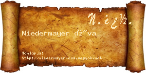 Niedermayer Éva névjegykártya